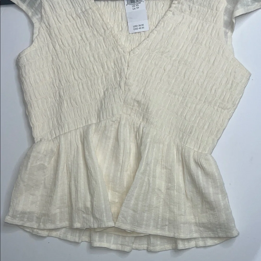 American Eagle Outfitters Cream Blouse Women's size XS - Picture 5 of 9